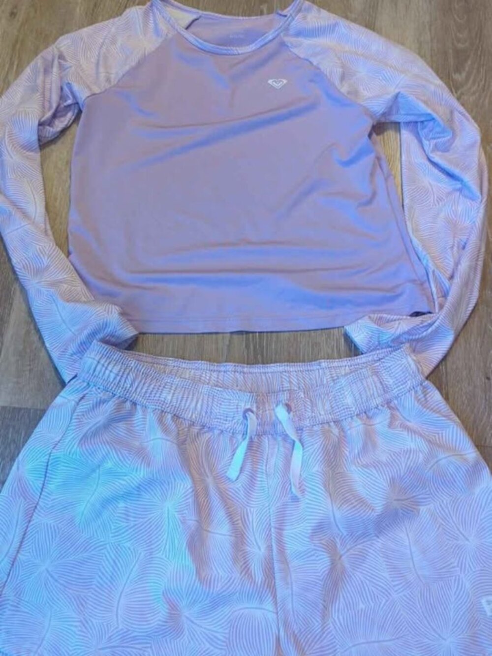 Roxy Girl 2-Piece Rash Guard and Swim Shorts Set 14/16